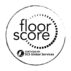 Eco-friendly flooring logo with a leaf and circular design.